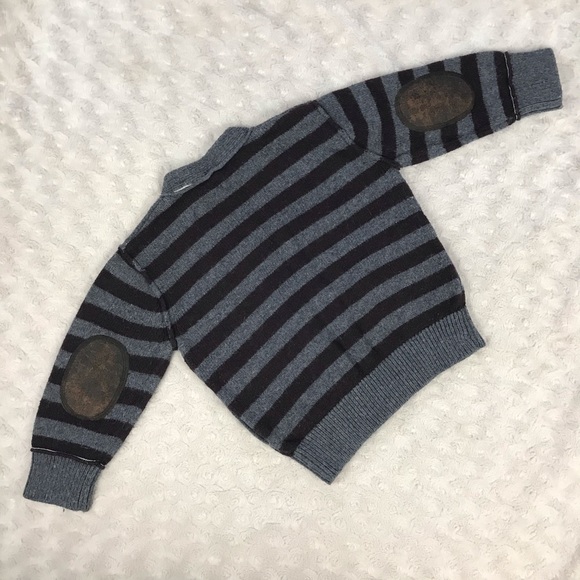 Baby Gap Cardigan Sweater Elbow Patches Stripes - Picture 6 of 6